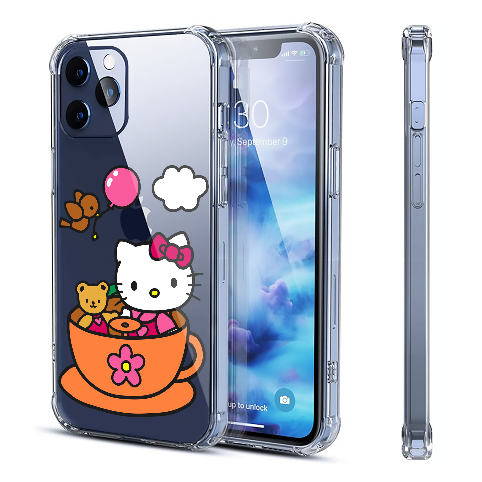 （画像用） Hello Kitty ハローキティ 【iPhone 12シリーズ対応】透明スマホケース（クリアソフトケース）